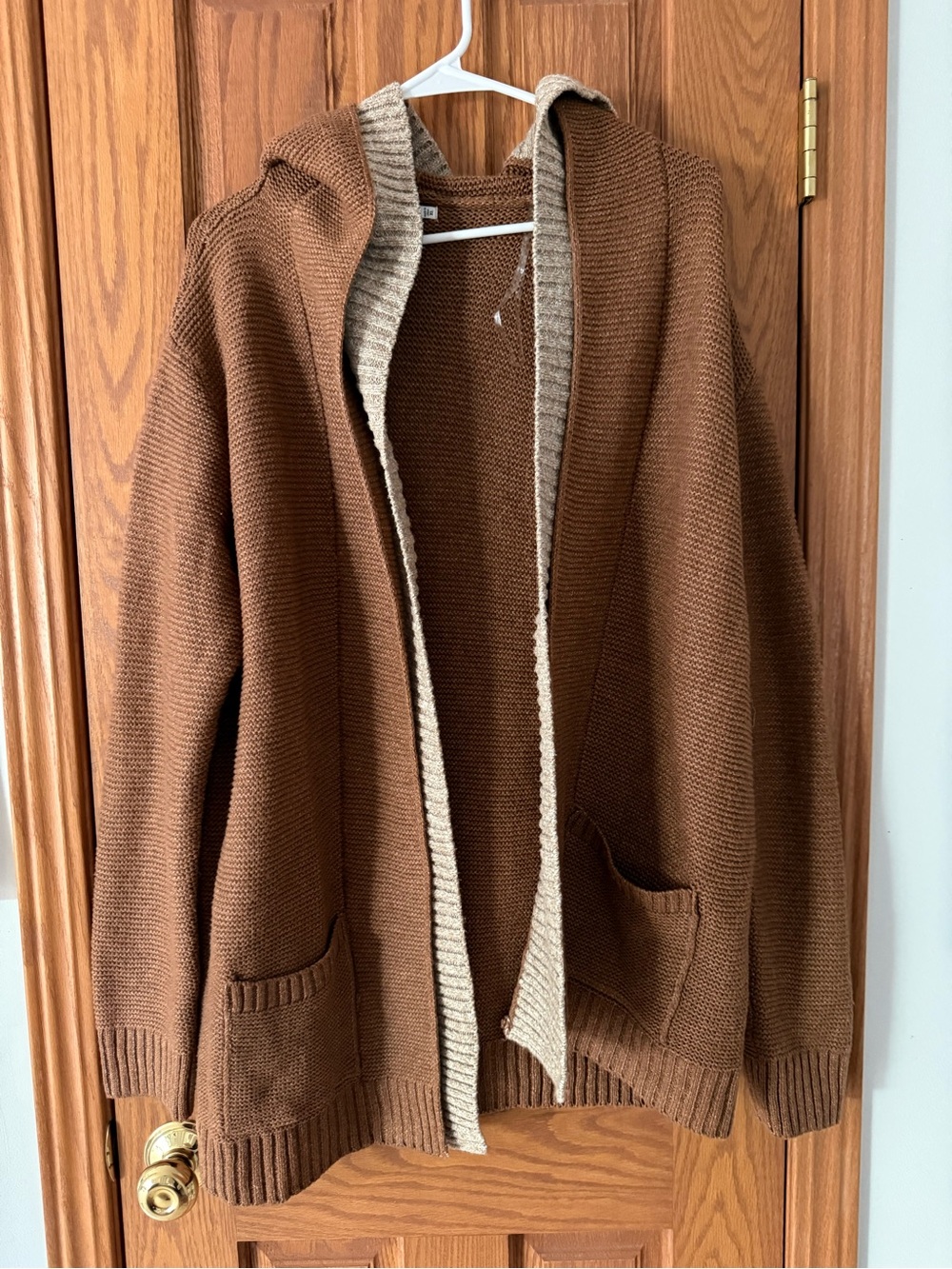 Staccato Rust Brown Knit Sweater with Cream Trim